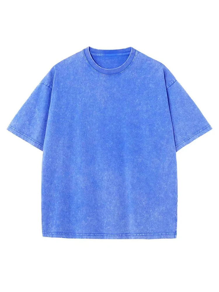 2024 Streetwear Washed Vintage T-Shirts Hip Hop Retro Punk T Shirt Women Tops Cotton Neutral Short Sleeve Acid Wash TShirts