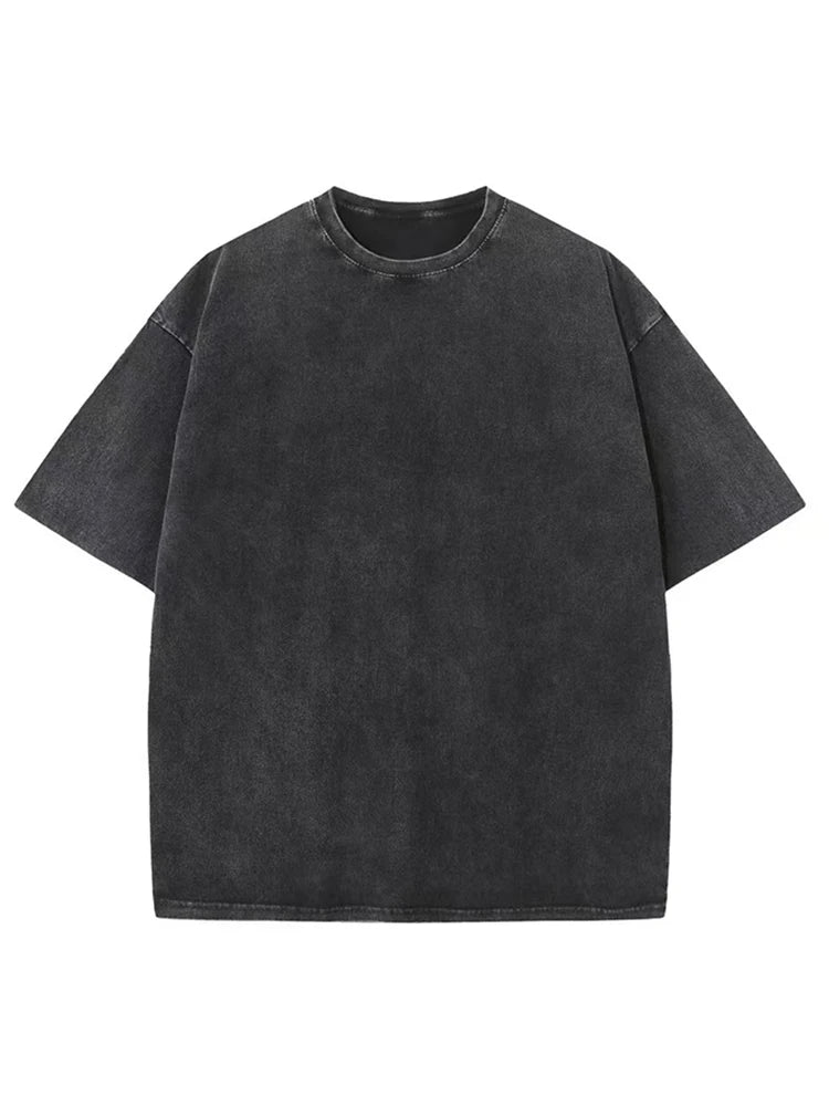 2024 Streetwear Washed Vintage T-Shirts Hip Hop Retro Punk T Shirt Women Tops Cotton Neutral Short Sleeve Acid Wash TShirts