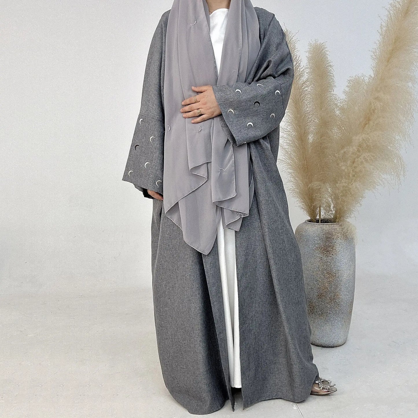 2025 Ramadan Khimar Abaya Saudi Arabia Turkey Islam Embroidery Moon Muslim Cardigan Dress Prayer Clothes Dresses For Women