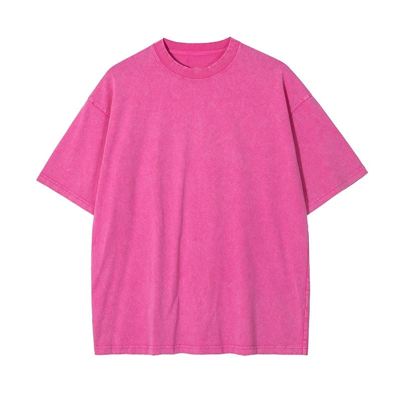 2024 Streetwear Washed Vintage T-Shirts Hip Hop Retro Punk T Shirt Women Tops Cotton Neutral Short Sleeve Acid Wash TShirts