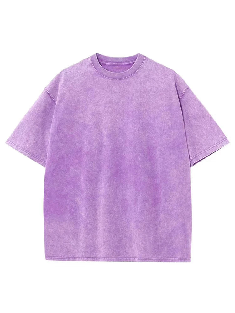 2024 Streetwear Washed Vintage T-Shirts Hip Hop Retro Punk T Shirt Women Tops Cotton Neutral Short Sleeve Acid Wash TShirts
