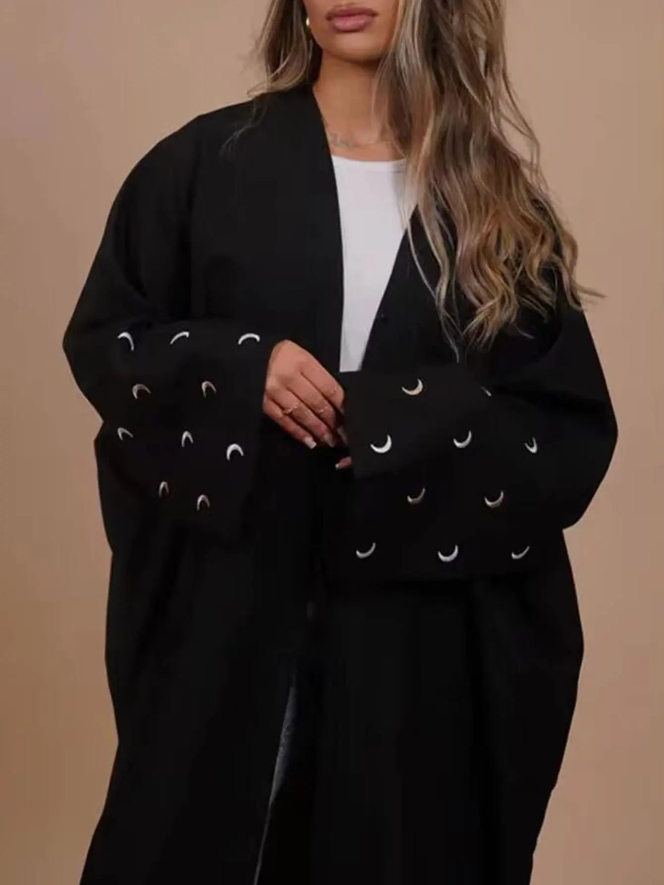 2025 Ramadan Khimar Abaya Saudi Arabia Turkey Islam Embroidery Moon Muslim Cardigan Dress Prayer Clothes Dresses For Women