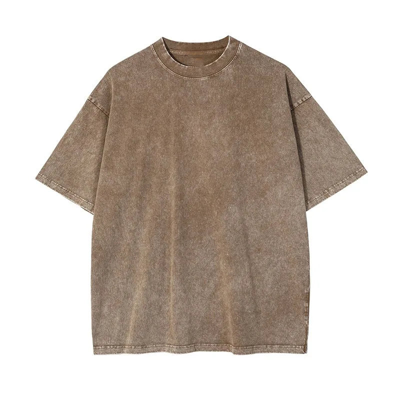 2024 Streetwear Washed Vintage T-Shirts Hip Hop Retro Punk T Shirt Women Tops Cotton Neutral Short Sleeve Acid Wash TShirts