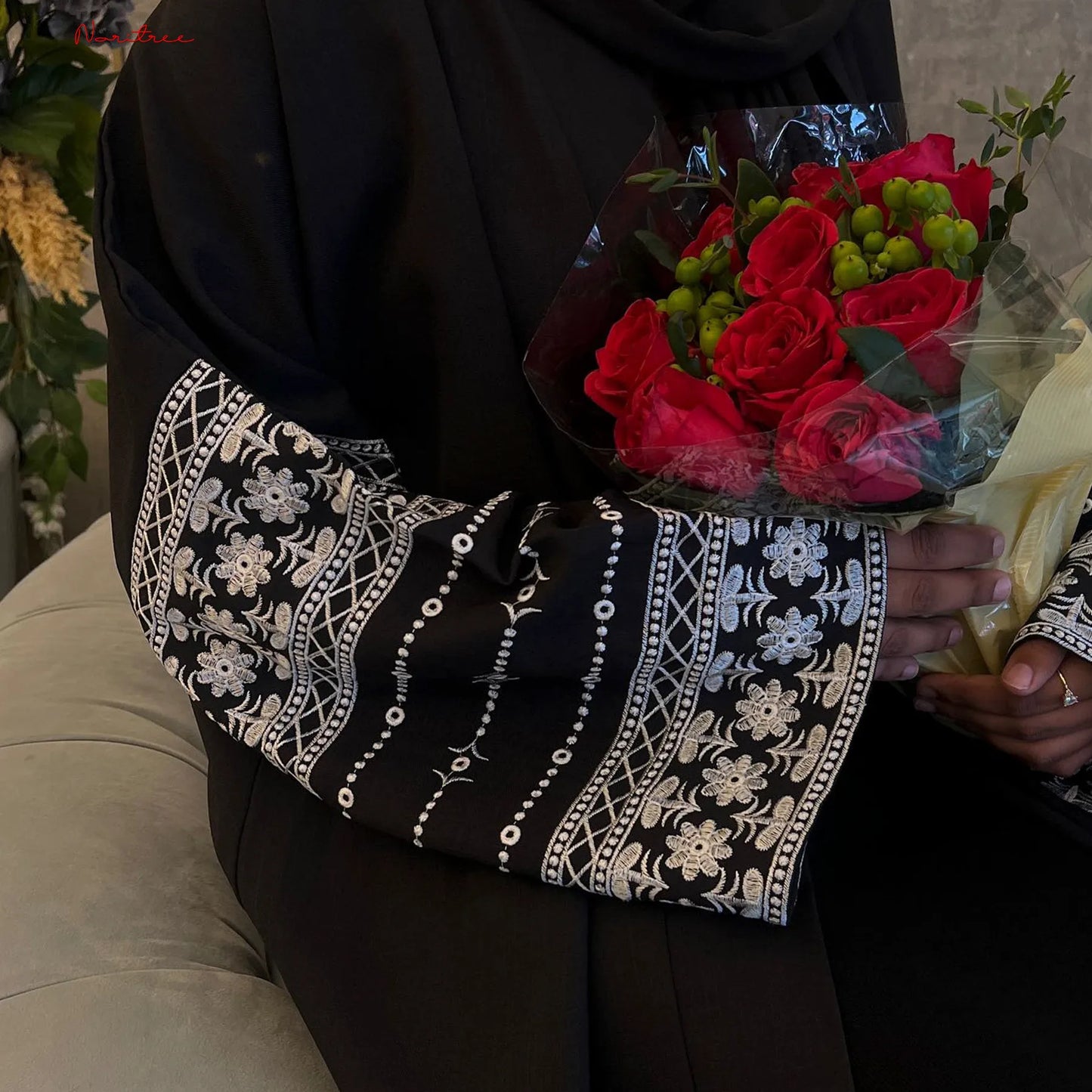 Fashion Embroidery Kimono Oversized Muslim Robe Syari Female Full Length Muslim Outerwear Worship Service Abaya With Belt wy1946