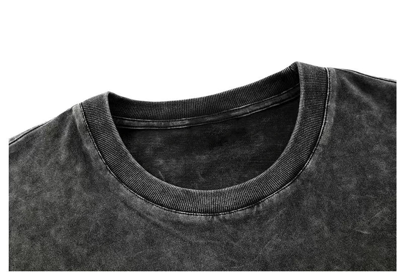 2024 Streetwear Washed Vintage T-Shirts Hip Hop Retro Punk T Shirt Women Tops Cotton Neutral Short Sleeve Acid Wash TShirts