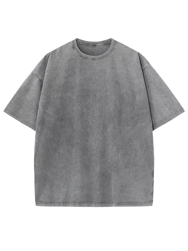 2024 Streetwear Washed Vintage T-Shirts Hip Hop Retro Punk T Shirt Women Tops Cotton Neutral Short Sleeve Acid Wash TShirts