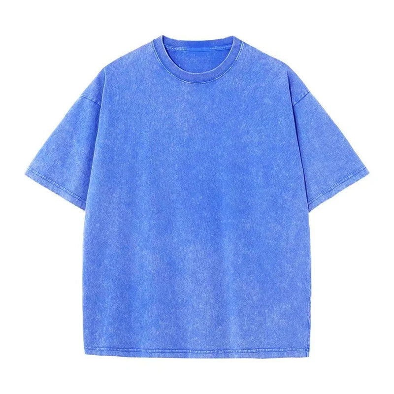 2024 Streetwear Washed Vintage T-Shirts Hip Hop Retro Punk T Shirt Women Tops Cotton Neutral Short Sleeve Acid Wash TShirts